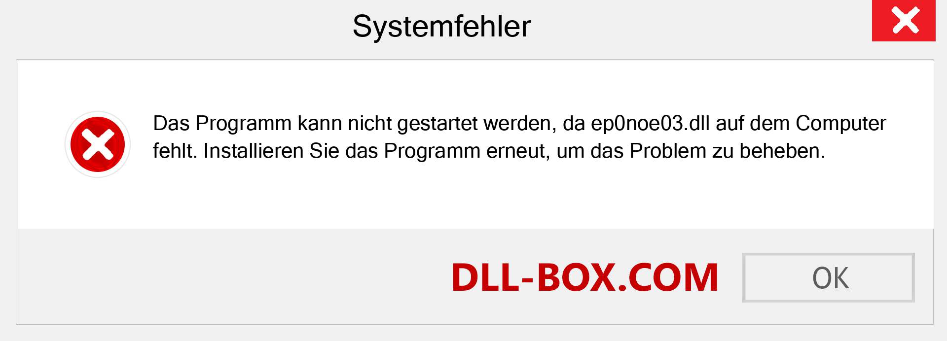 ep0noe03.dll-Datei fehlt?. Download für Windows 7, 8, 10 - Fix ep0noe03 dll Missing Error unter Windows, Fotos, Bildern