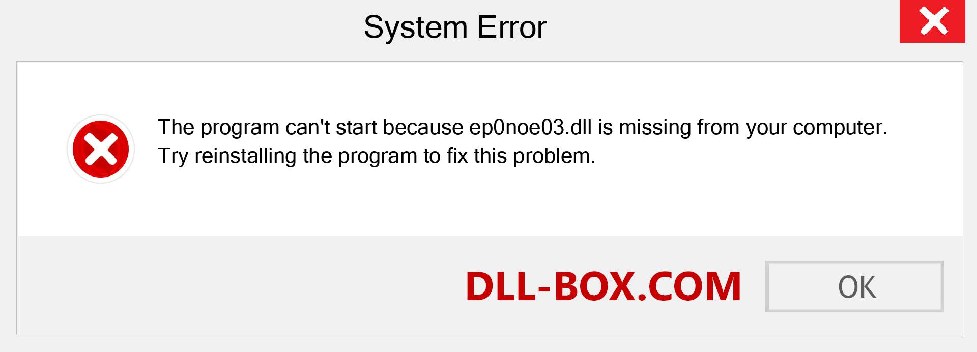  ep0noe03.dll file is missing?. Download for Windows 7, 8, 10 - Fix  ep0noe03 dll Missing Error on Windows, photos, images
